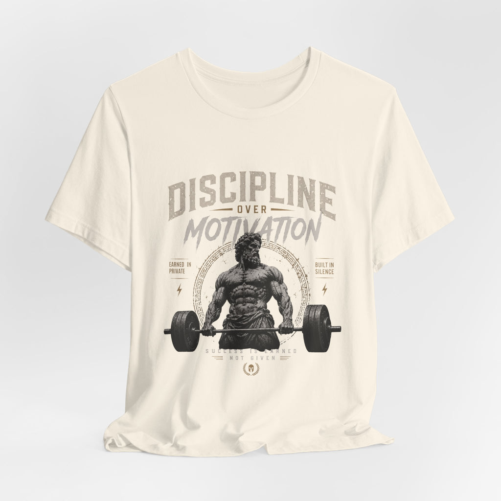 Discipline Over Motivation Gym Tee — Motivational Weightlifting T-Shirt