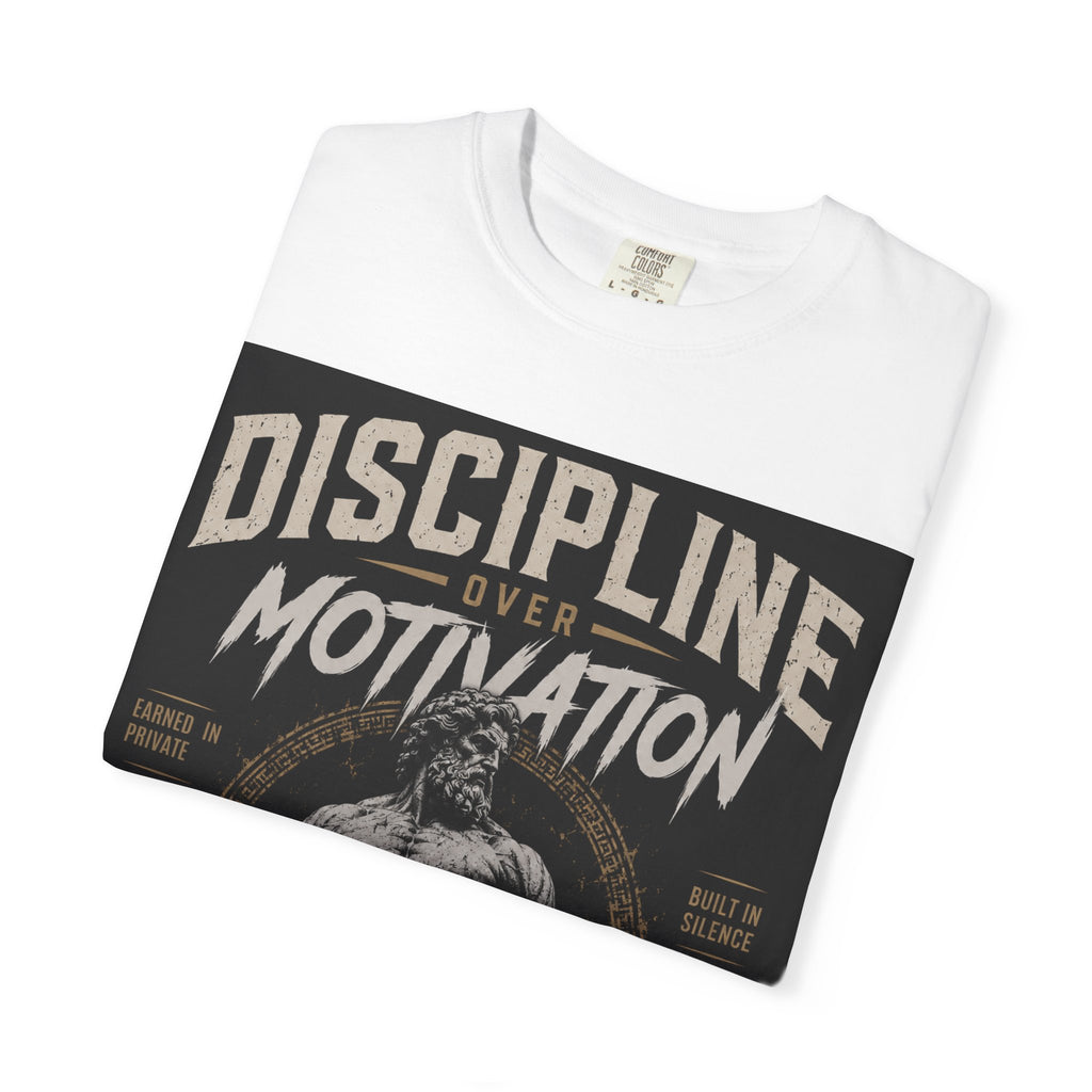 Discipline Over Motivation T-Shirt — Gym Motivation Fitness Tee