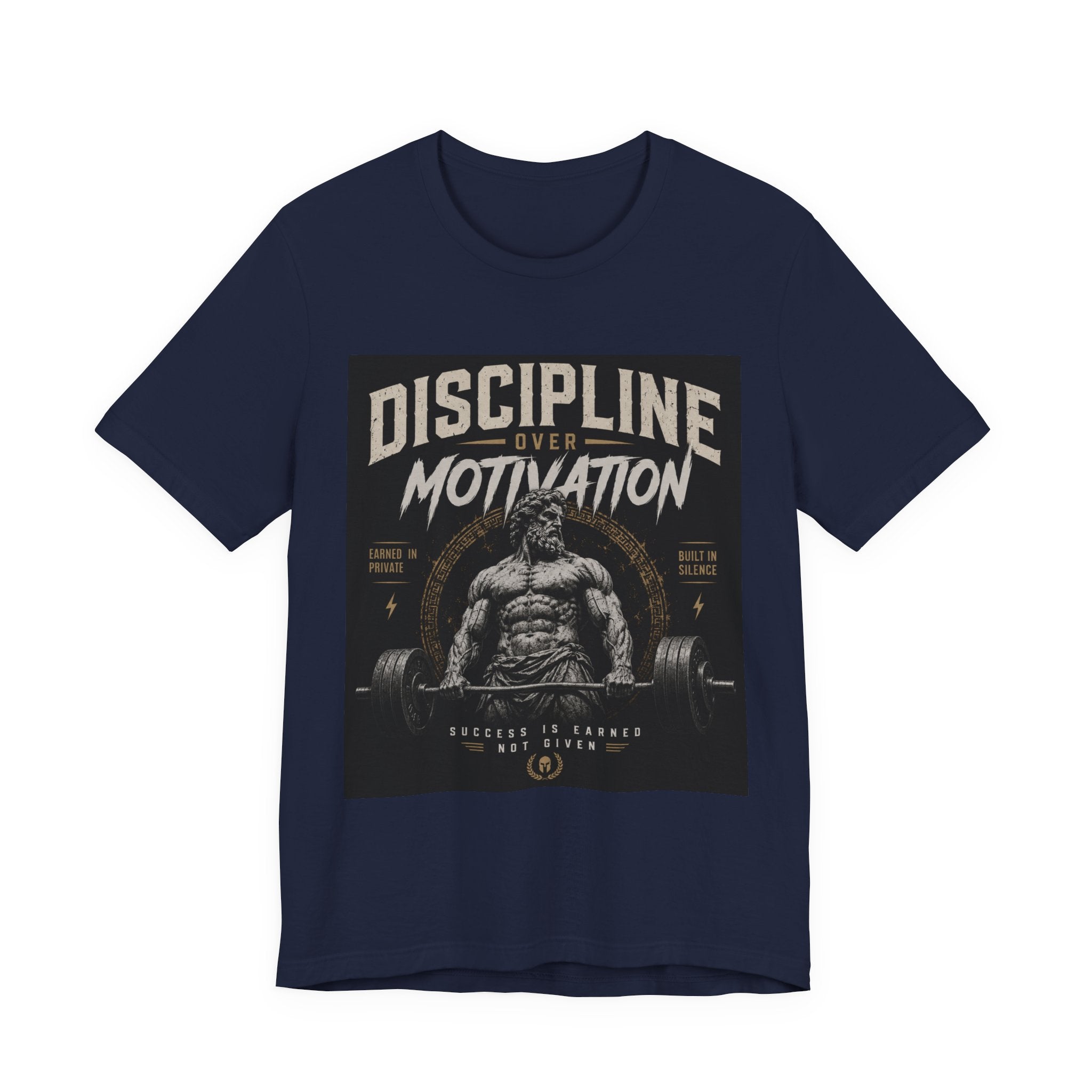 Discipline Over Motivation Gym Tee — Motivational Weightlifting T-Shirt