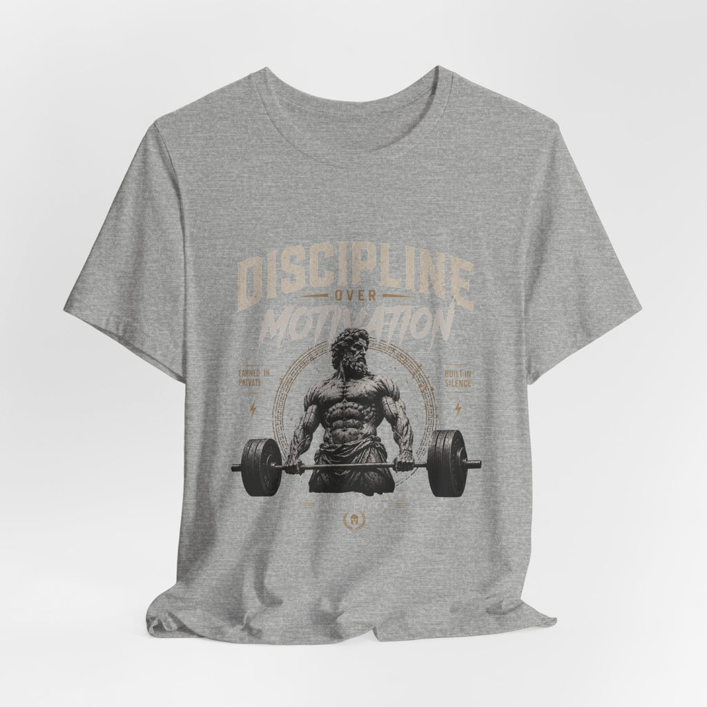 Discipline Over Motivation Gym Tee — Motivational Weightlifting T-Shirt