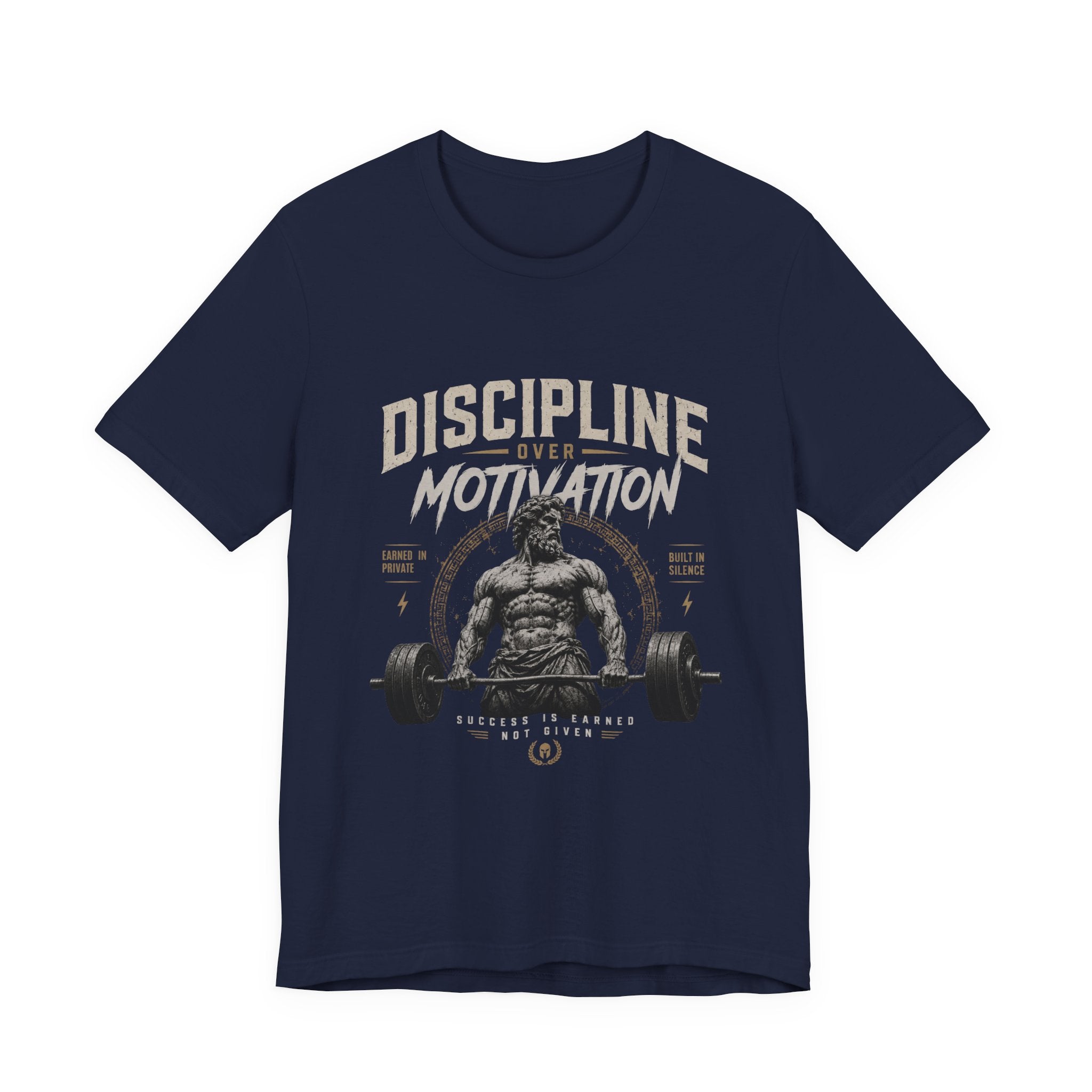 Discipline Over Motivation Gym Tee — Motivational Weightlifting T-Shirt