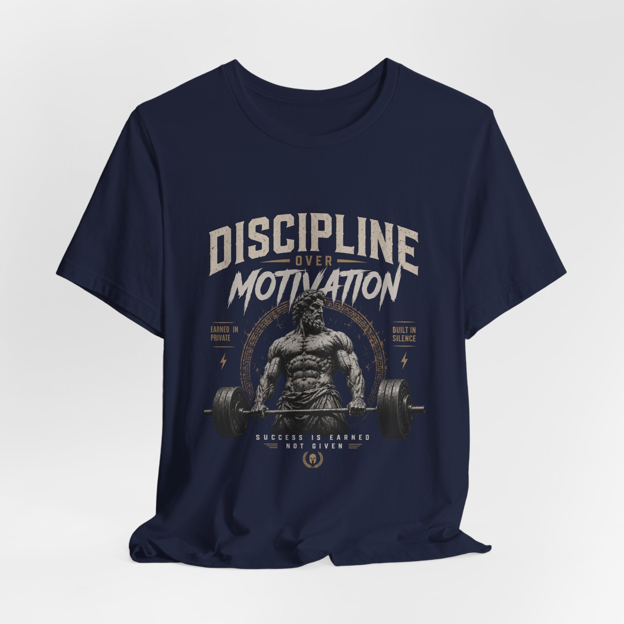 Discipline Over Motivation Gym Tee — Motivational Weightlifting T-Shirt