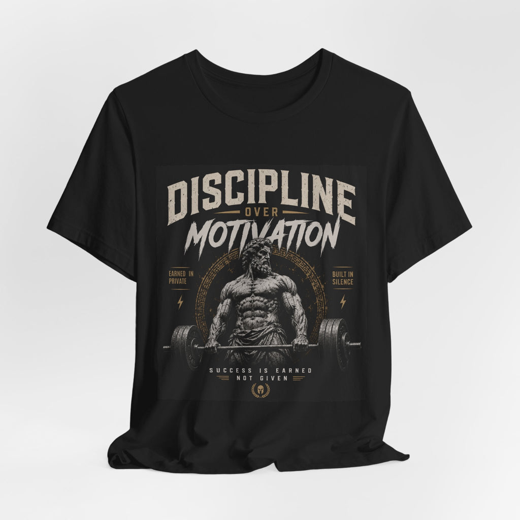 Discipline Over Motivation Gym Tee — Motivational Weightlifting T-Shirt