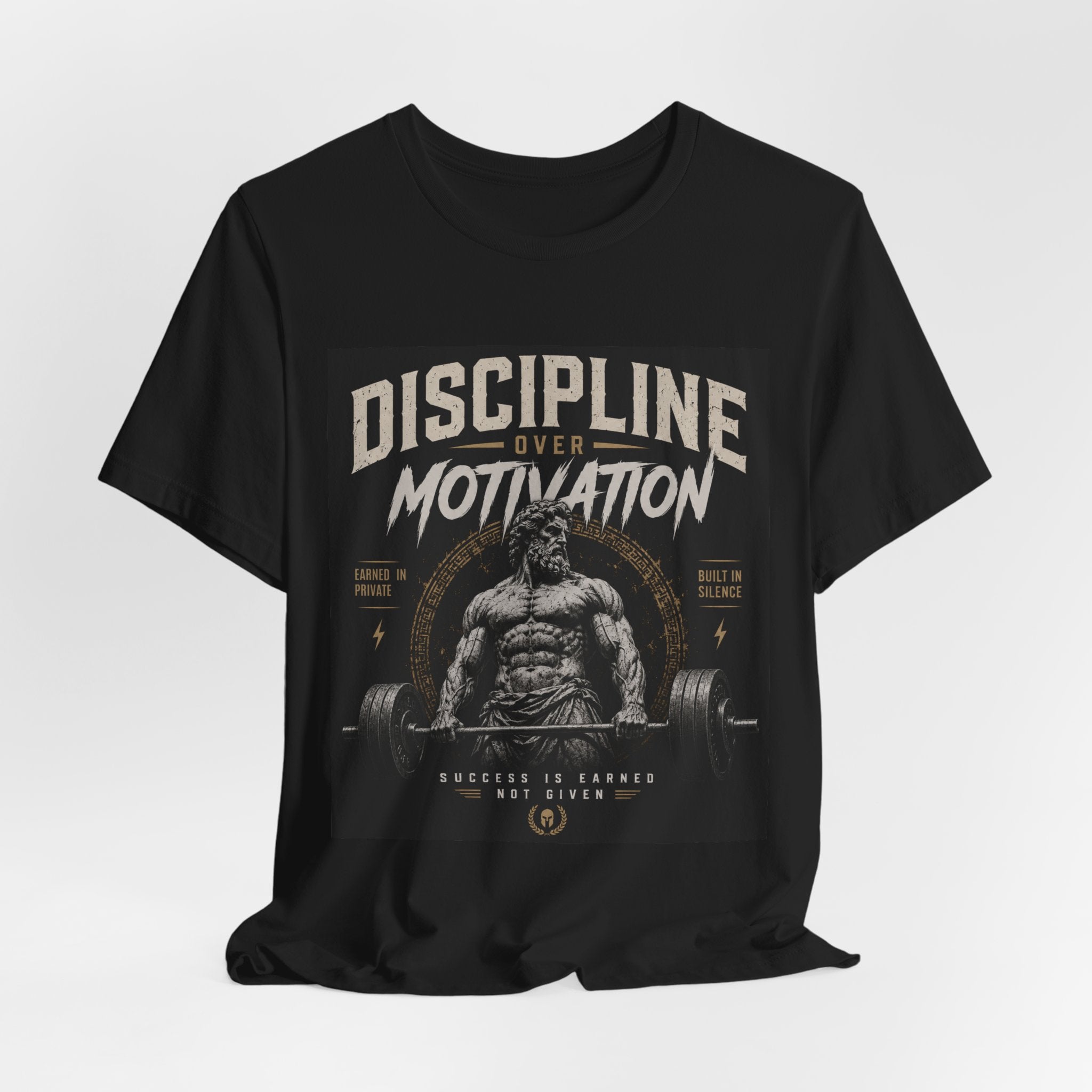 Discipline Over Motivation Gym Tee — Motivational Weightlifting T-Shirt