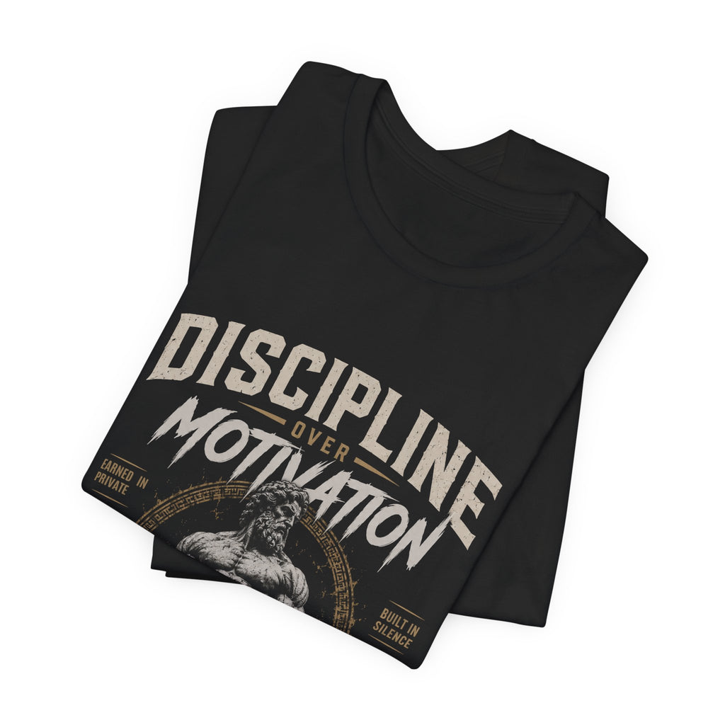 Discipline Over Motivation Gym Tee — Motivational Weightlifting T-Shirt