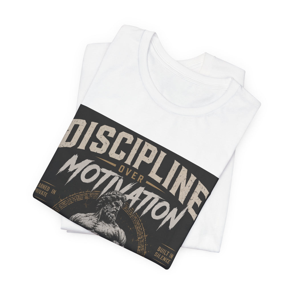Discipline Over Motivation Gym Tee — Motivational Weightlifting T-Shirt