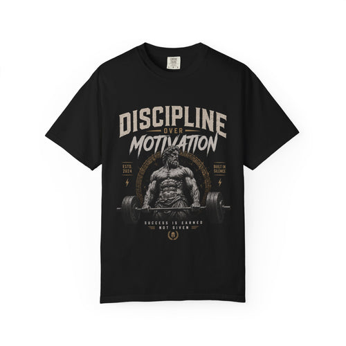 Discipline Over Motivation Gym T-Shirt — Weightlifting Motivational Fitness Tee