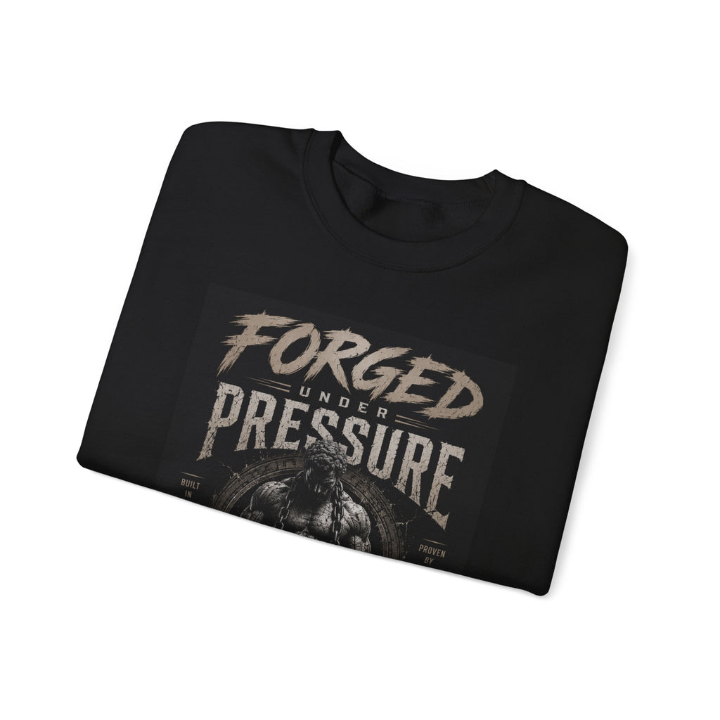Forged Under Pressure Crewneck Sweatshirt — Motivational Gym Apparel
