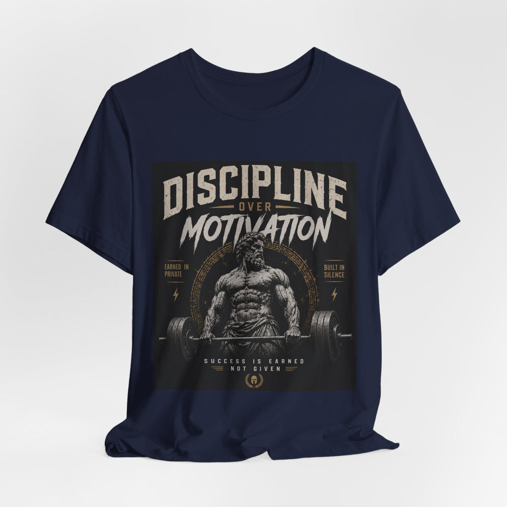 Discipline Over Motivation Gym Tee — Motivational Weightlifting T-Shirt
