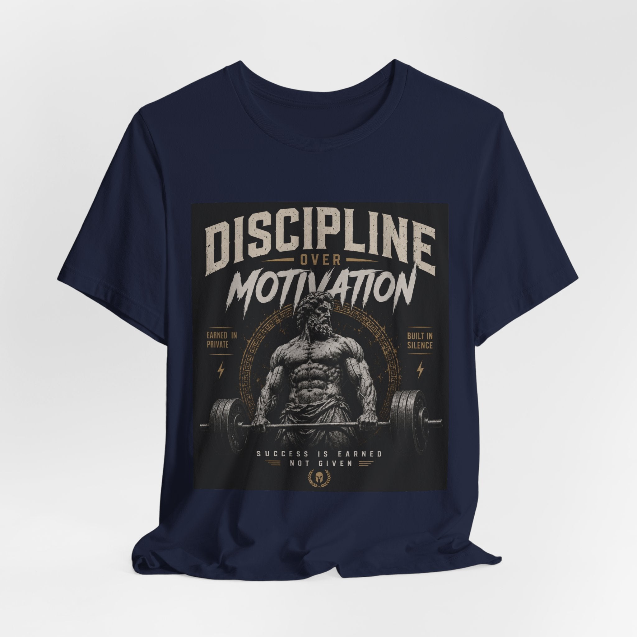 Discipline Over Motivation Gym Tee — Motivational Weightlifting T-Shirt