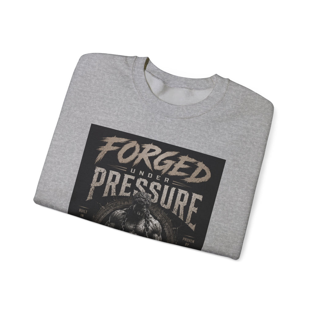 Forged Under Pressure Crewneck Sweatshirt — Motivational Gym Apparel