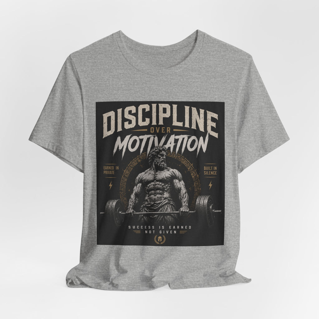 Discipline Over Motivation Gym Tee — Motivational Weightlifting T-Shirt