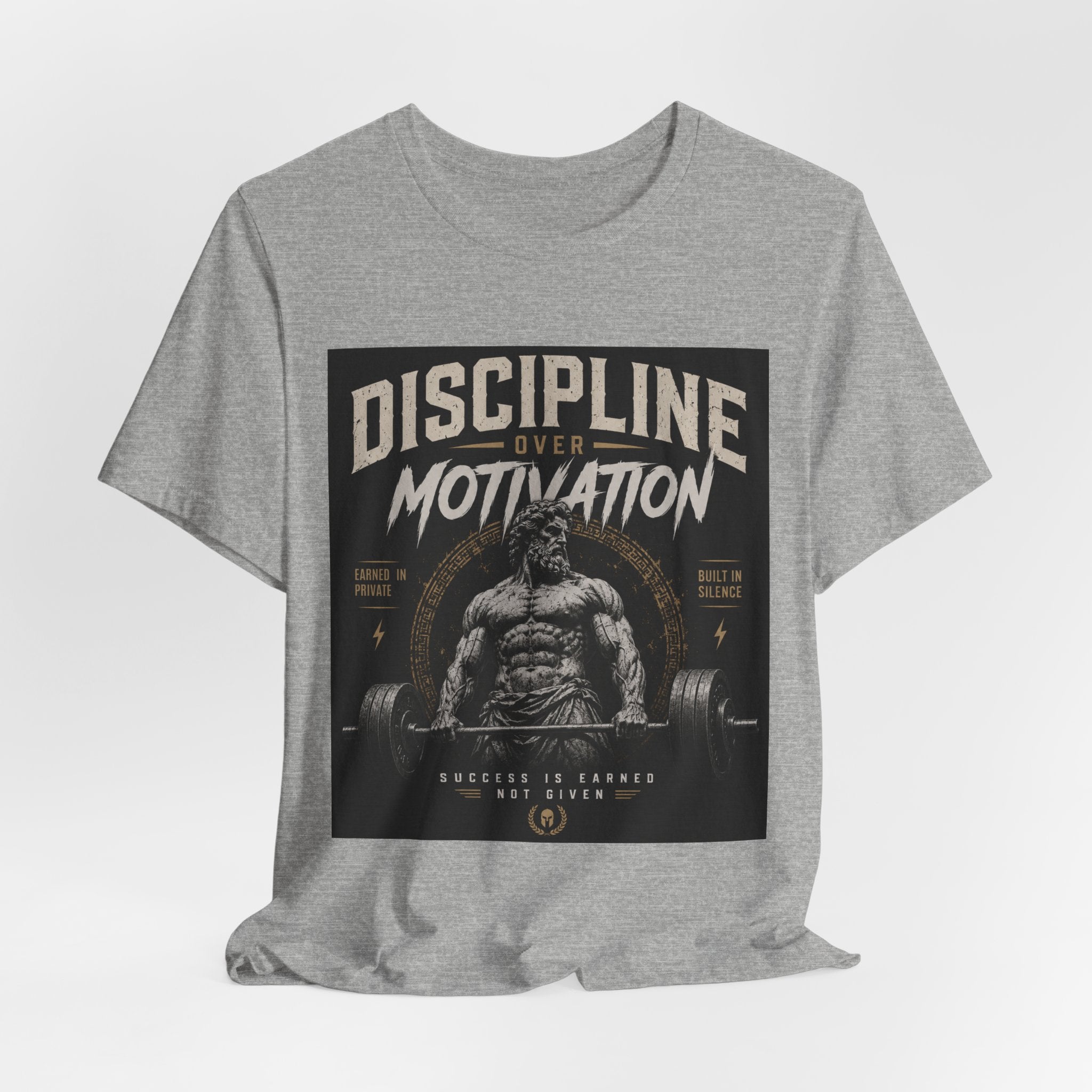 Discipline Over Motivation Gym Tee — Motivational Weightlifting T-Shirt