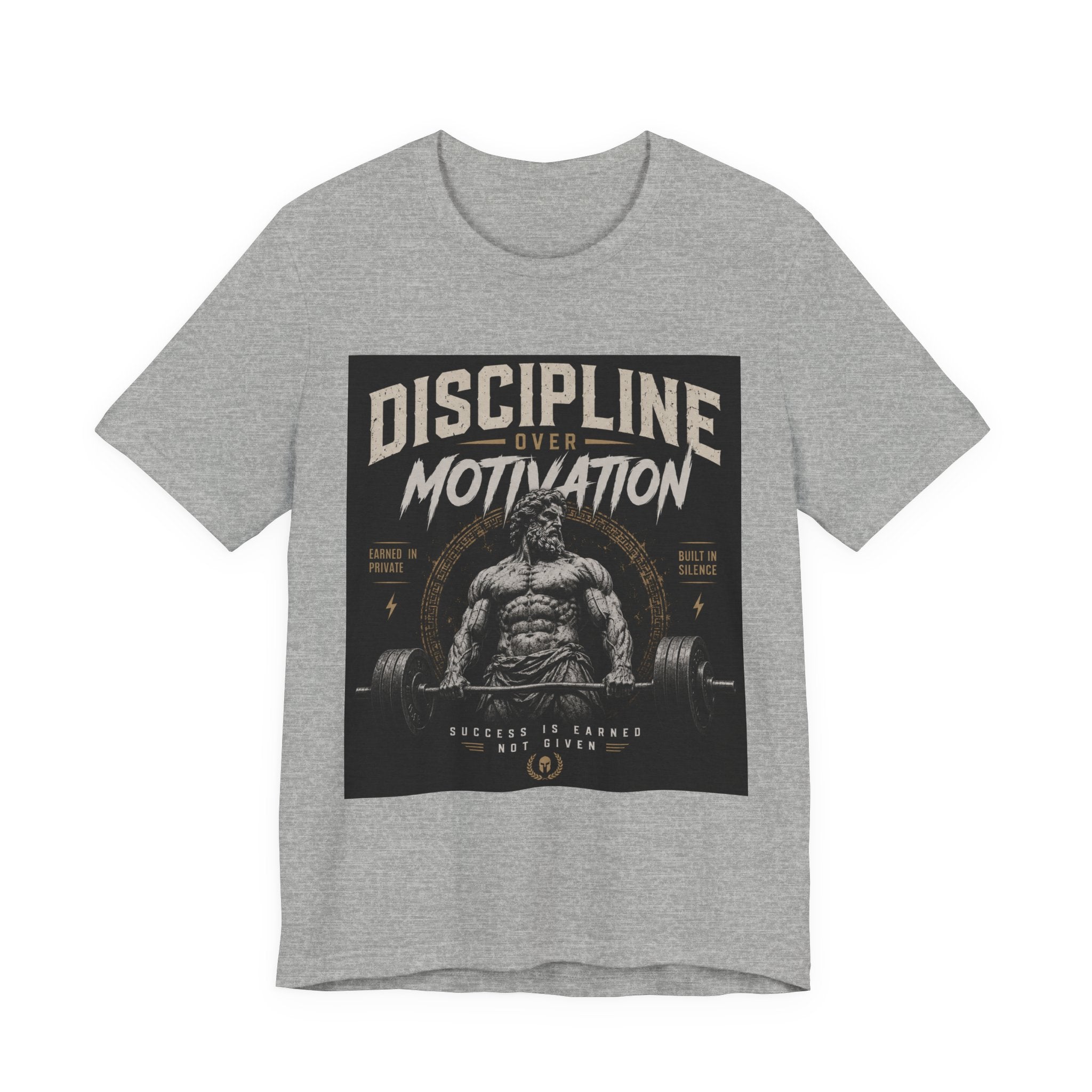 Discipline Over Motivation Gym Tee — Motivational Weightlifting T-Shirt