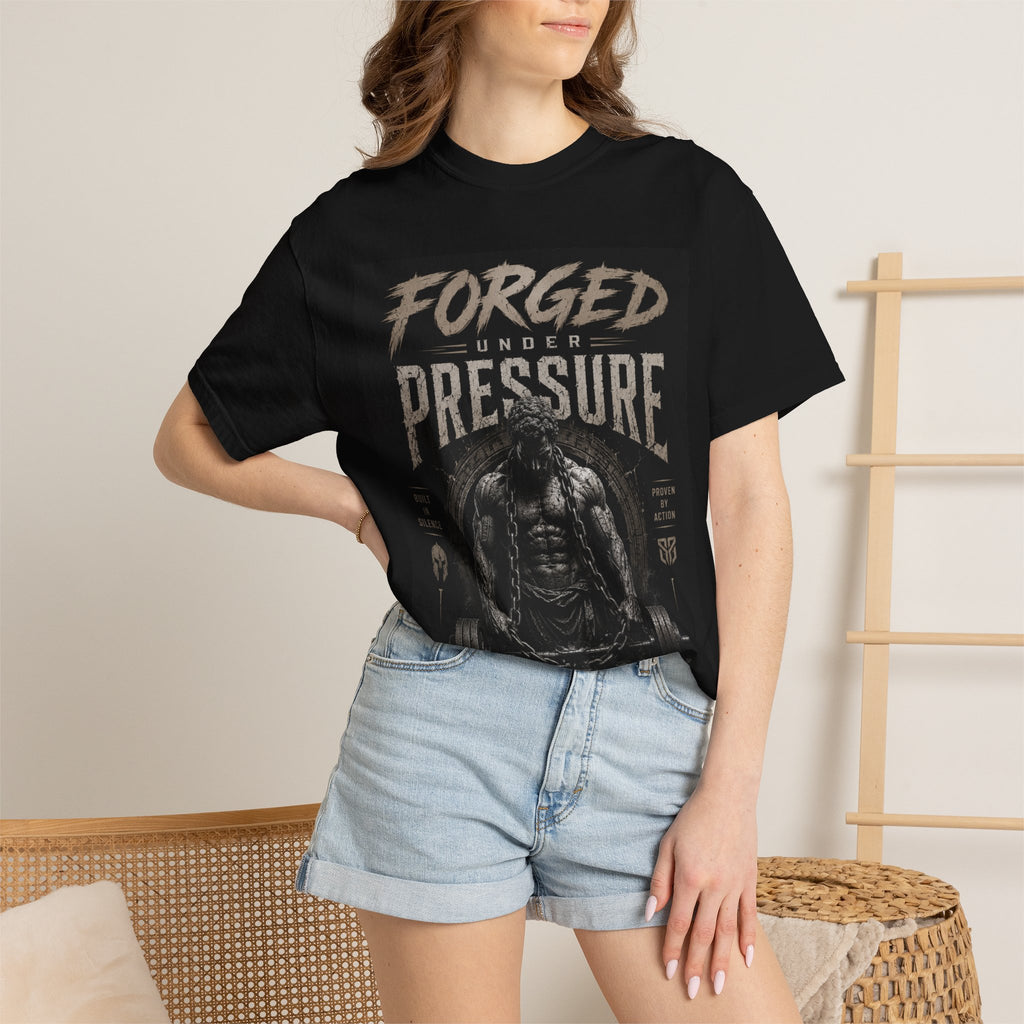 Forged Under Pressure T-Shirt — Motivational Muscle Gym Tee