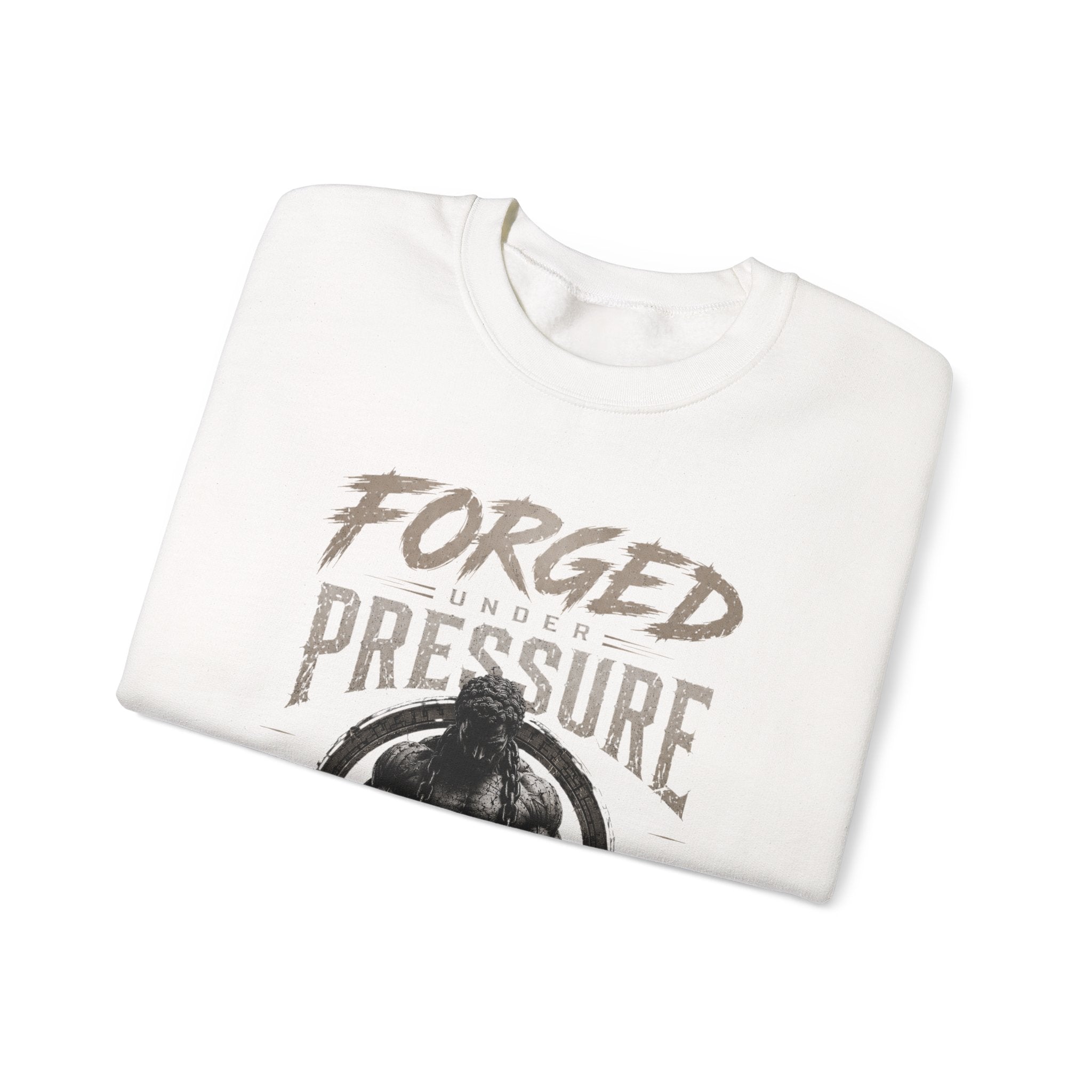 Forged Under Pressure Crewneck Sweatshirt — Motivational Gym Apparel