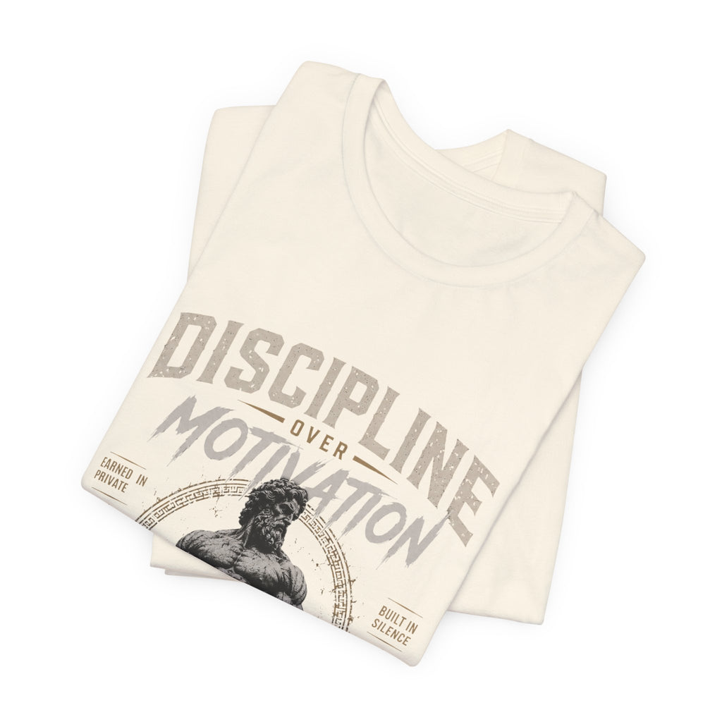 Discipline Over Motivation Gym Tee — Motivational Weightlifting T-Shirt
