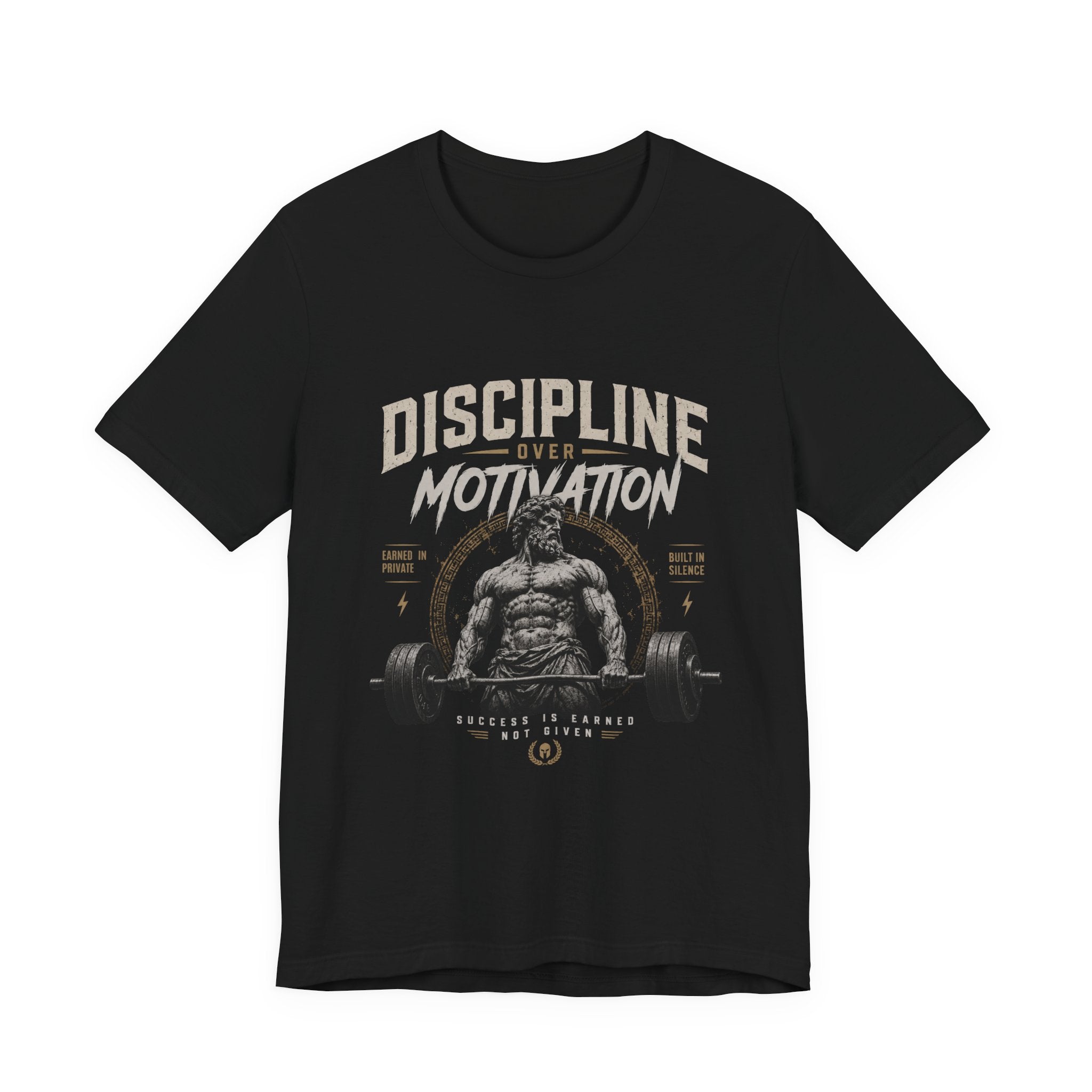 Discipline Over Motivation Gym Tee — Motivational Weightlifting T-Shirt