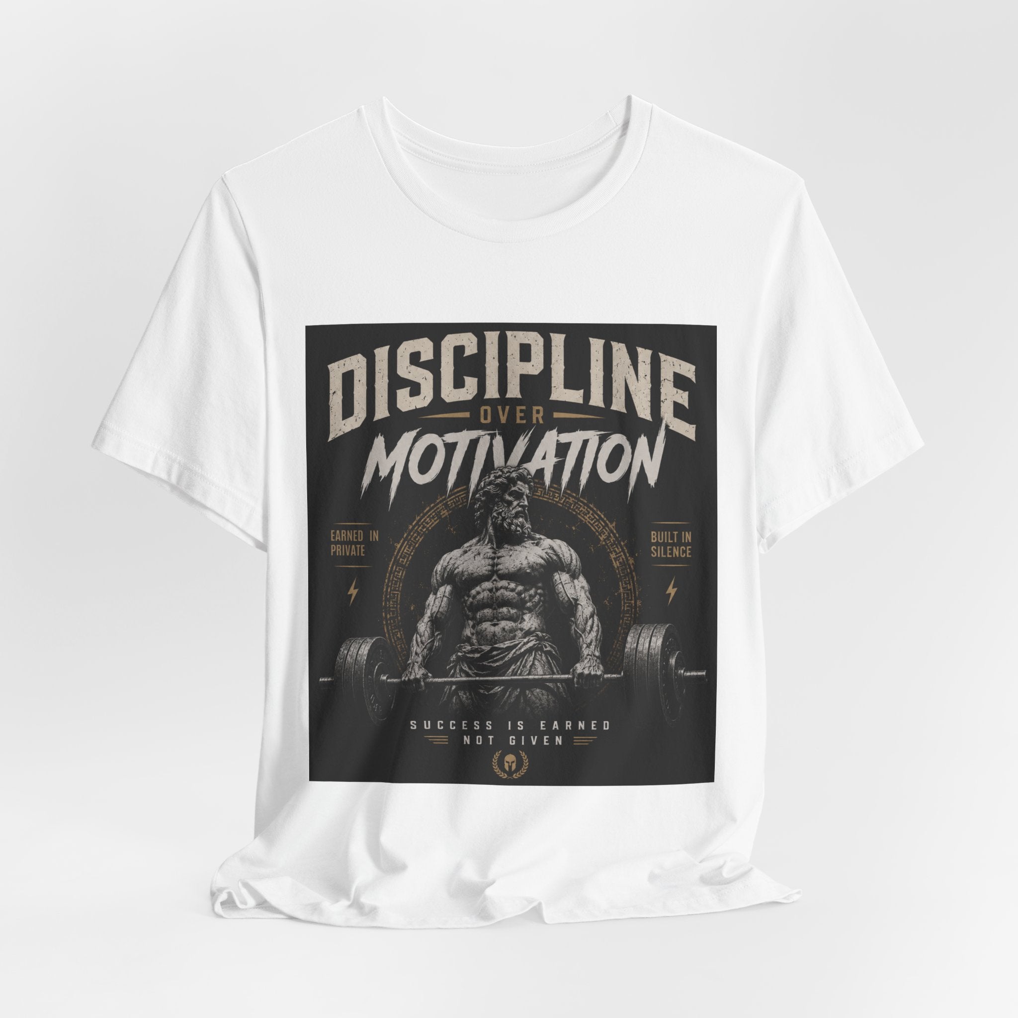 Discipline Over Motivation Gym Tee — Motivational Weightlifting T-Shirt