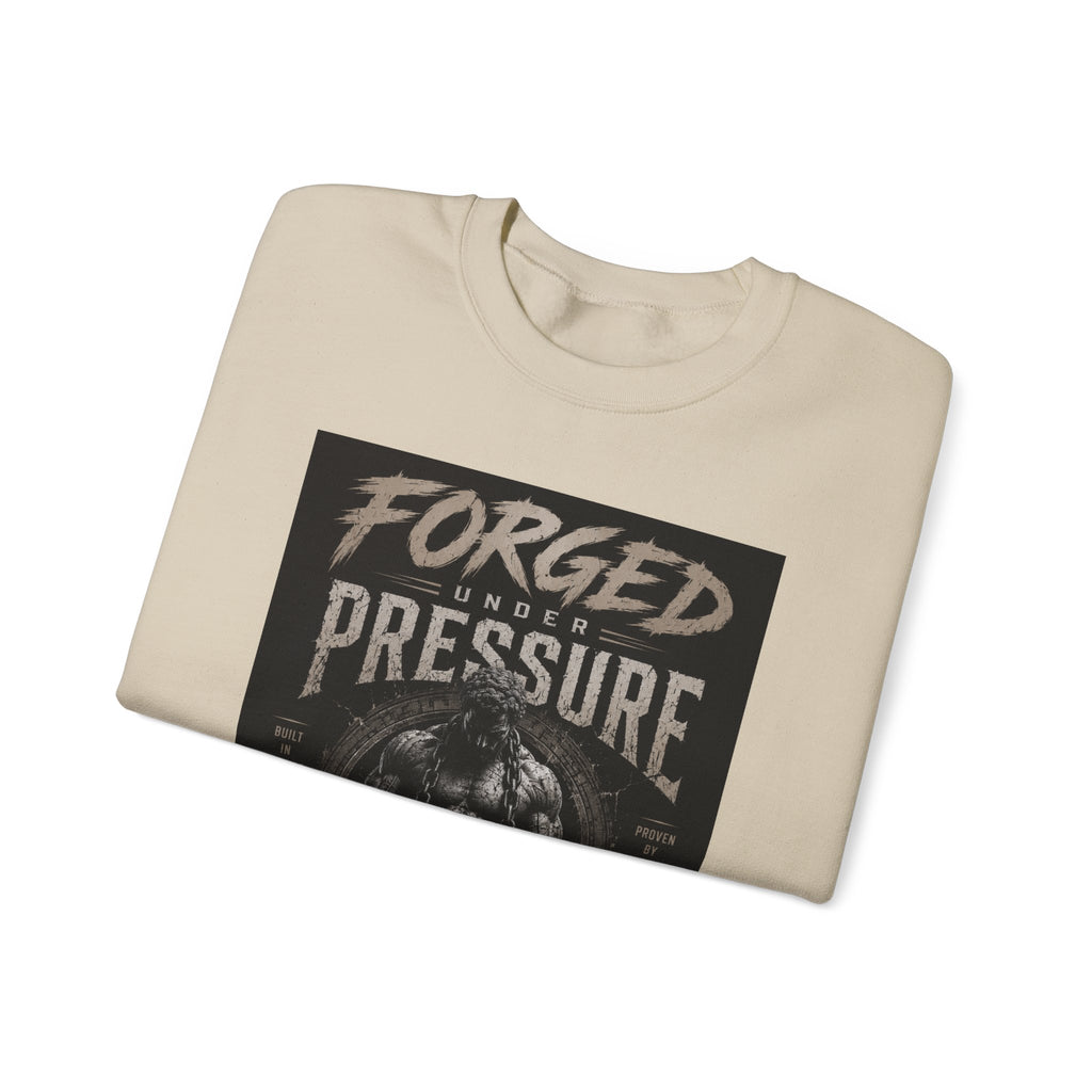 Forged Under Pressure Crewneck Sweatshirt — Motivational Gym Apparel