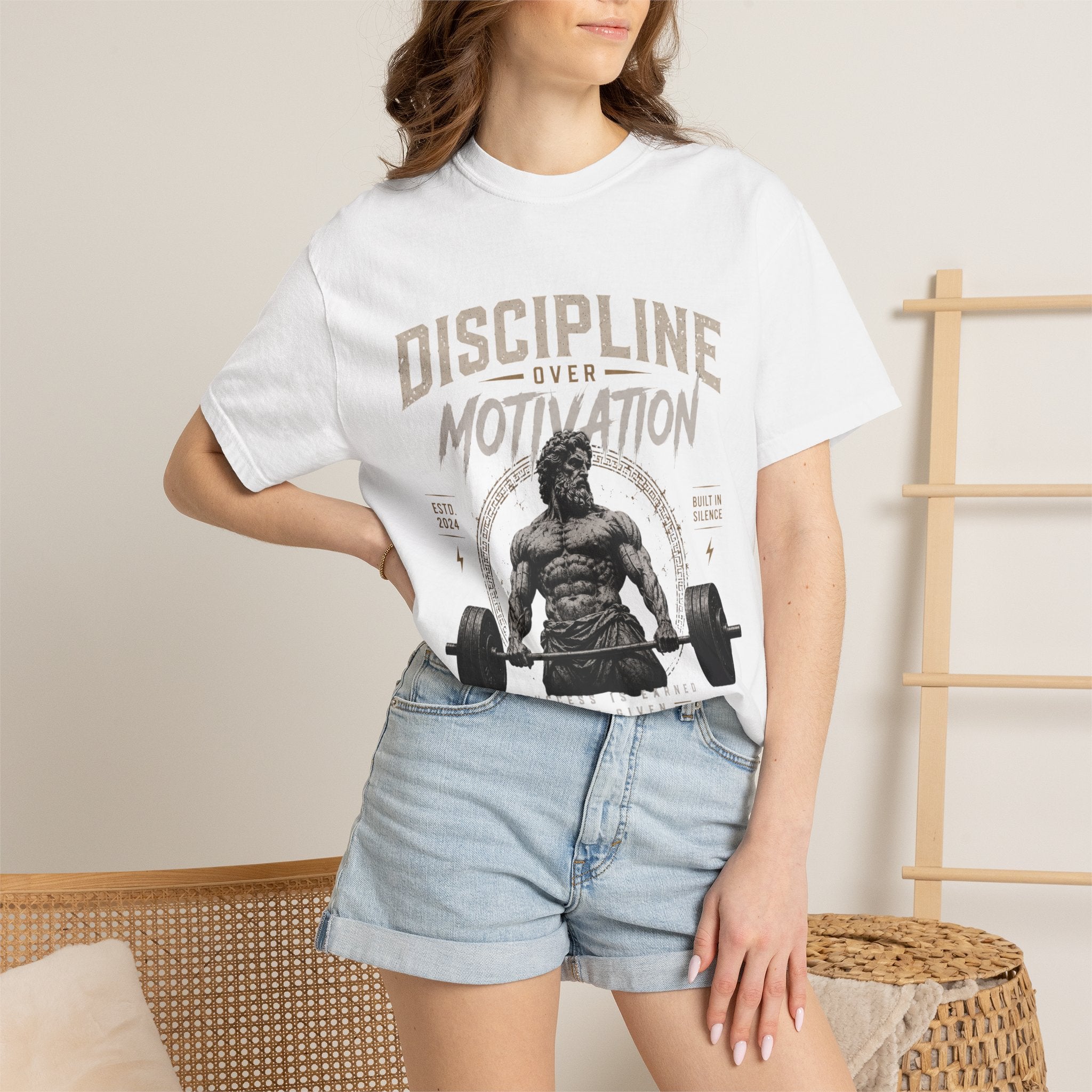 Discipline Over Motivation Gym T-Shirt — Weightlifting Motivational Fitness Tee