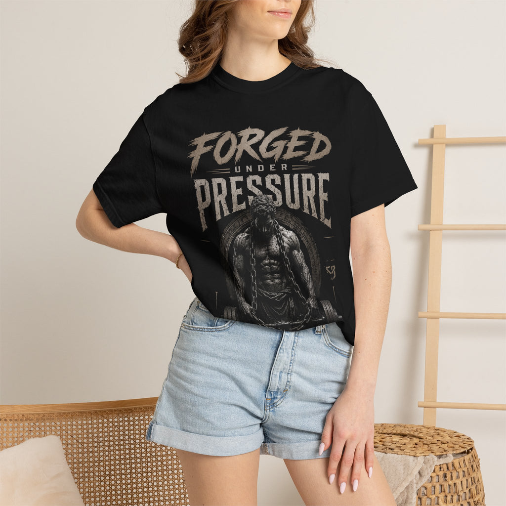 Forged Under Pressure T-Shirt — Motivational Muscle Gym Tee