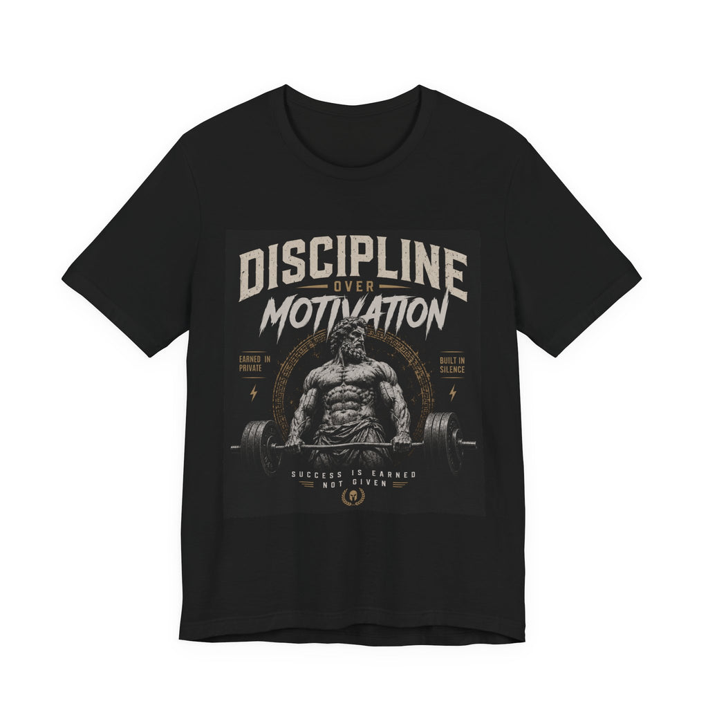 Discipline Over Motivation Gym Tee — Motivational Weightlifting T-Shirt