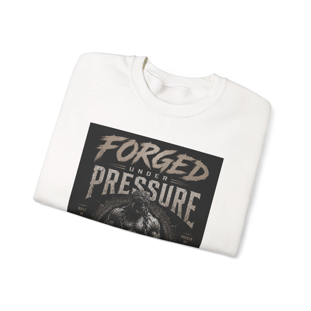Forged Under Pressure Crewneck Sweatshirt — Motivational Gym Apparel