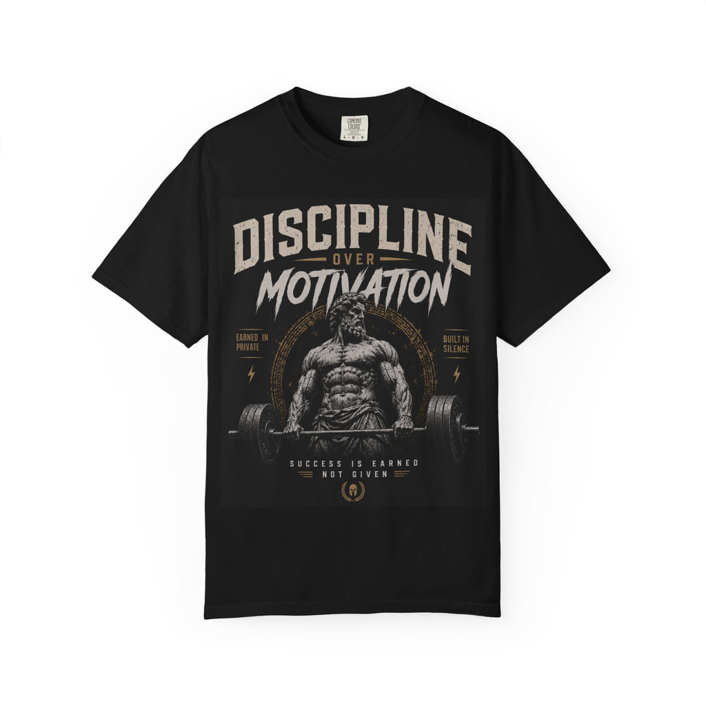 Discipline Over Motivation T-Shirt — Gym Motivation Fitness Tee