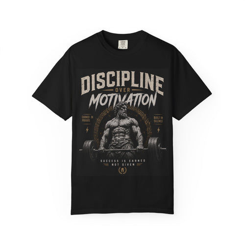 Discipline Over Motivation T-Shirt — Gym Motivation Fitness Tee